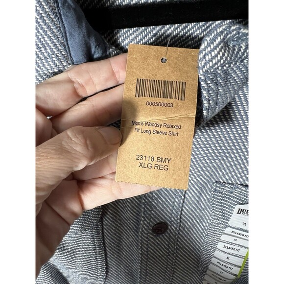 Duluth Trading Co Mens Button Down Woody Relaxed Fit Shirt Blue White XL NEW - Picture 7 of 12